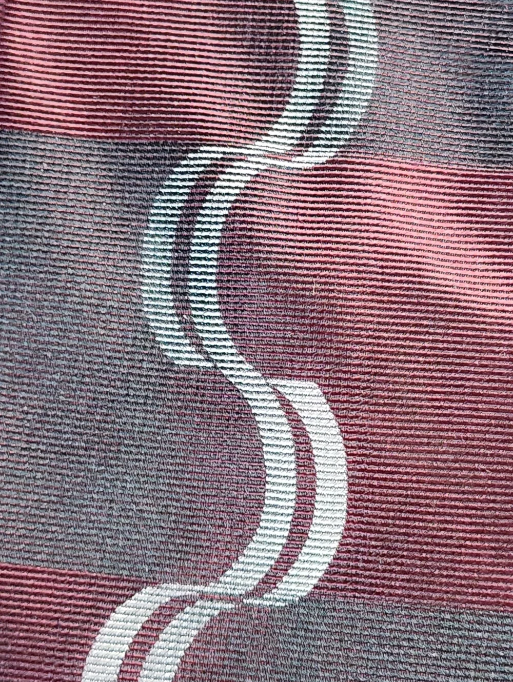 VINTAGE BILL BLASS Silk Tie Burgundy Gray Wave Pattern Classic Designer Necktie
